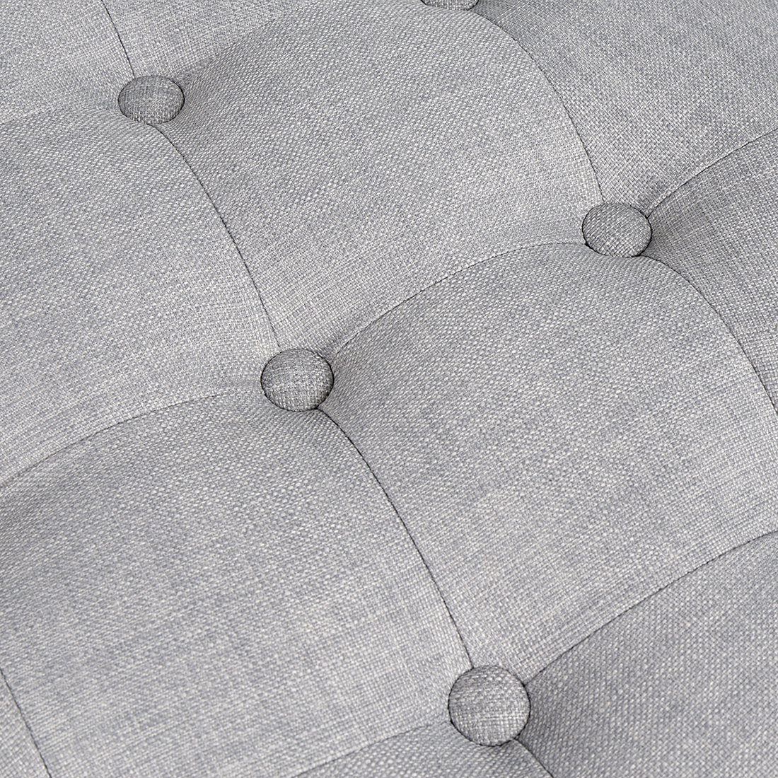 Soft Round Footstool Storage Ottoman Stool with Button Tufted Top