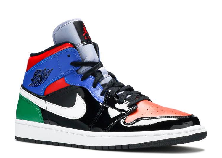 air jordan 1 mid multicolor patent