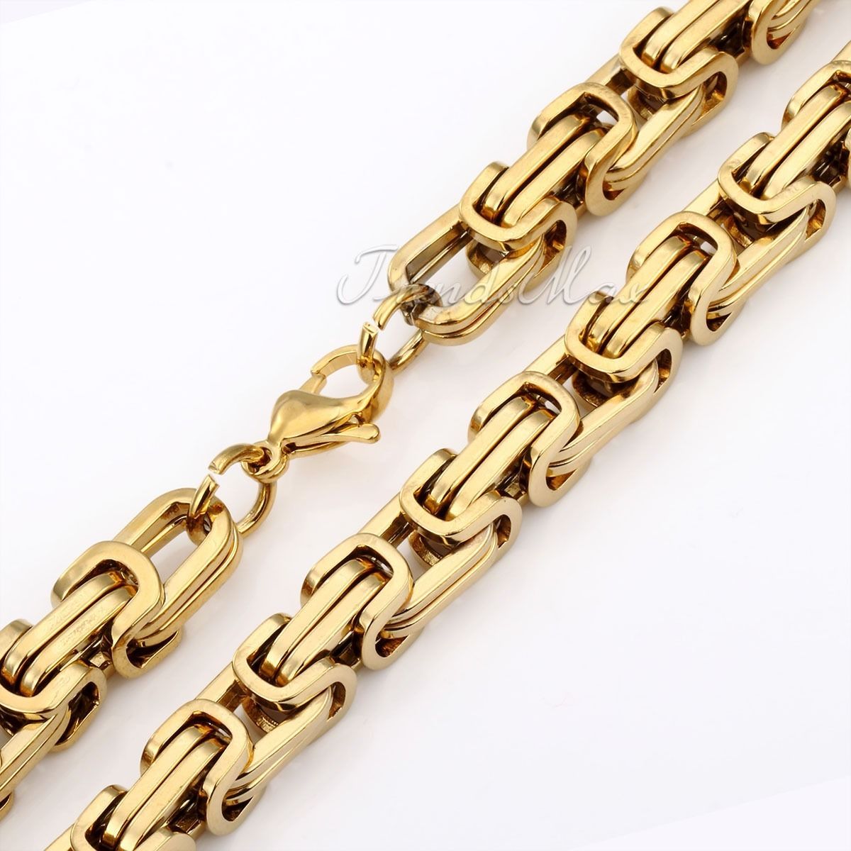 H&amp;J Jewelry Bracelet Men's Stainless Steel Byzantine Box Chain Bracelet - 9mm Wide, 7.5 To 11 Inch Length Box Stainless Steel Chain Fashion Bracelets