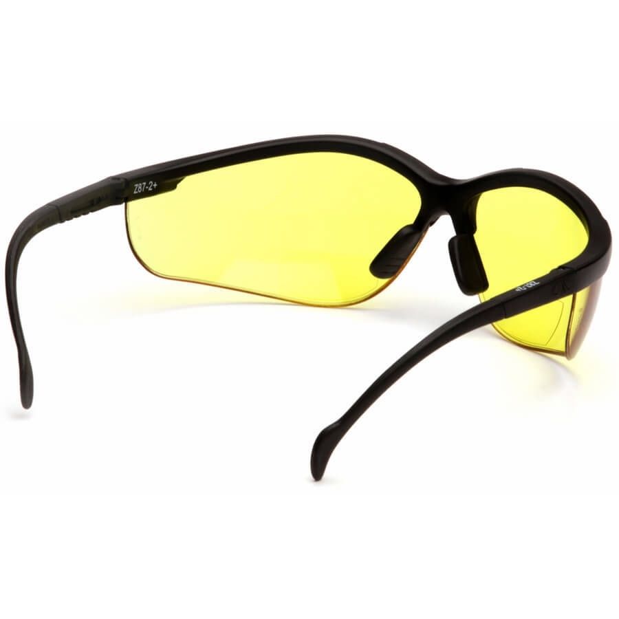 Pyramex V2 Reader Bifocal Safety Glasses with Black Frame and Amber