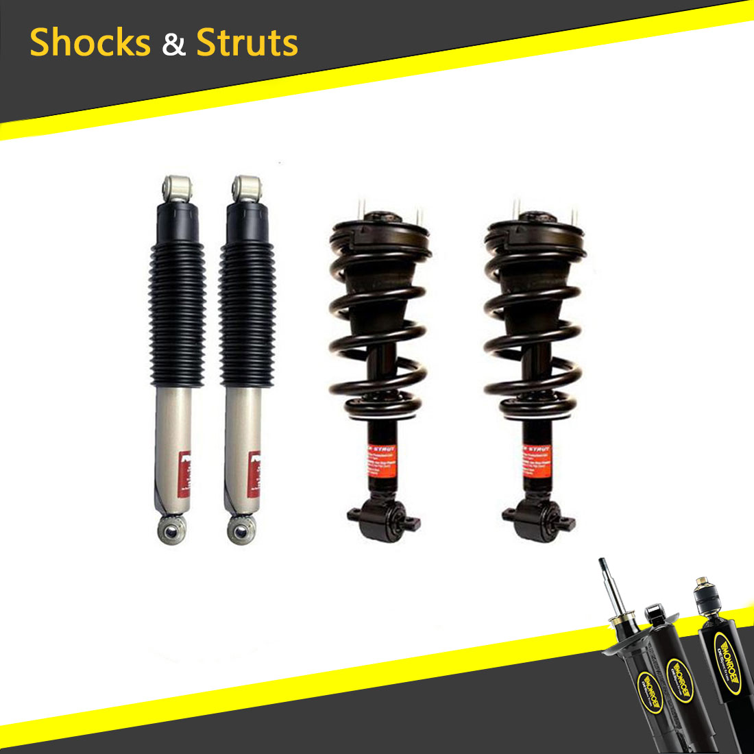 Monroe 4 MONROE FRONT REAR Shocks & Struts Replacement For 2007