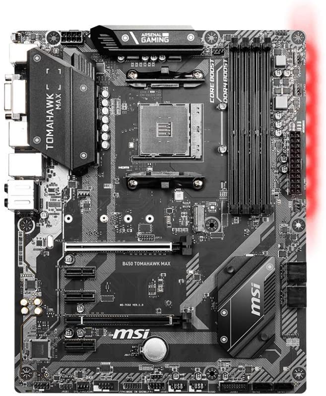 MSI Arsenal Gaming B450 Tomahawk Max AM4 DDR4 DVI HDMI Crossfire ATX
