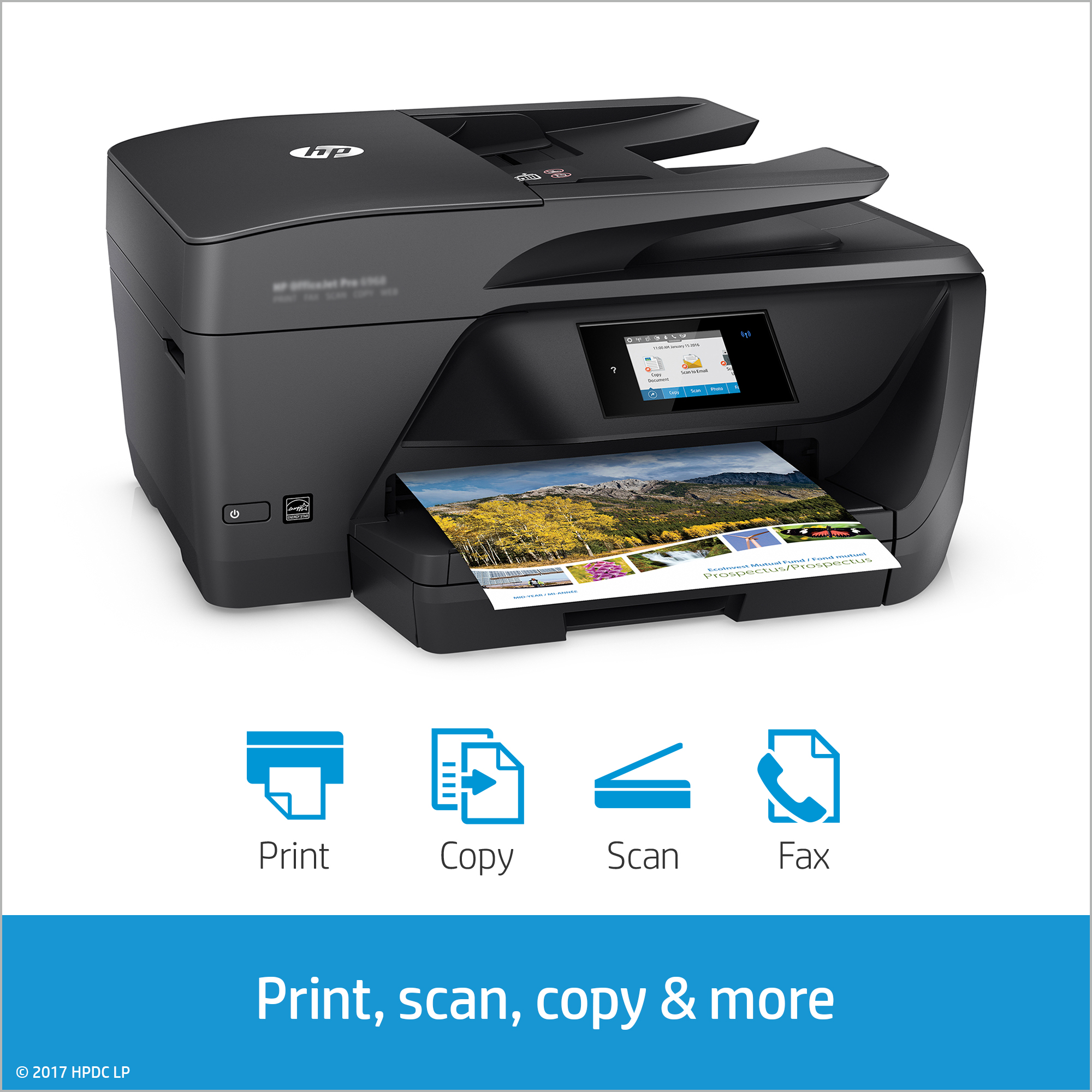 HP OfficeJet 6962 Wireless AllinOne Color Inkjet Printer, Scan Copy