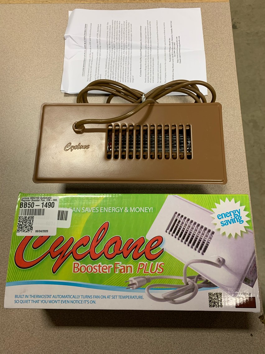 Cyclone Automatic Register Booster Fan CM300 Steel Brown