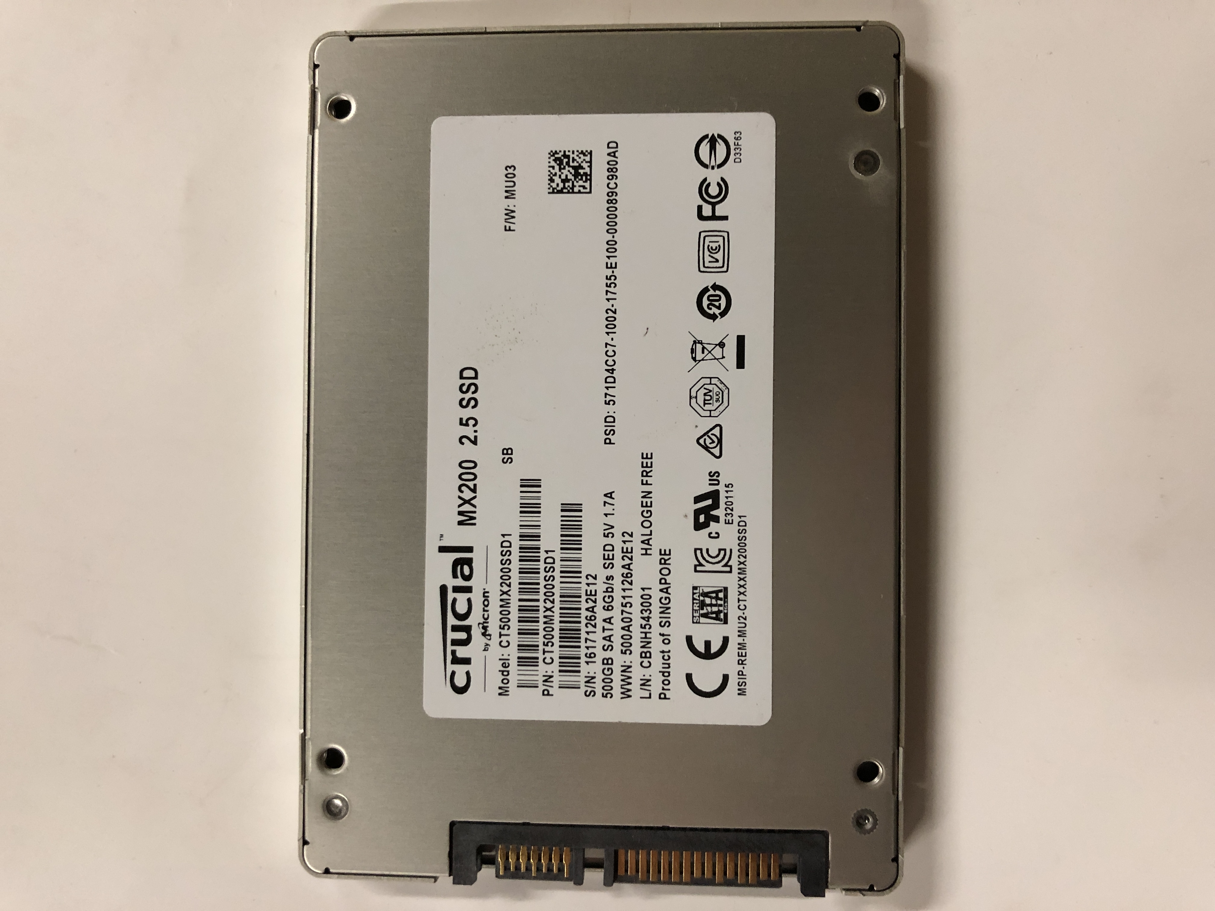 Lot of 5 2.5 SATA 500GB SSD MIX BRAND - Picture 3 of 8