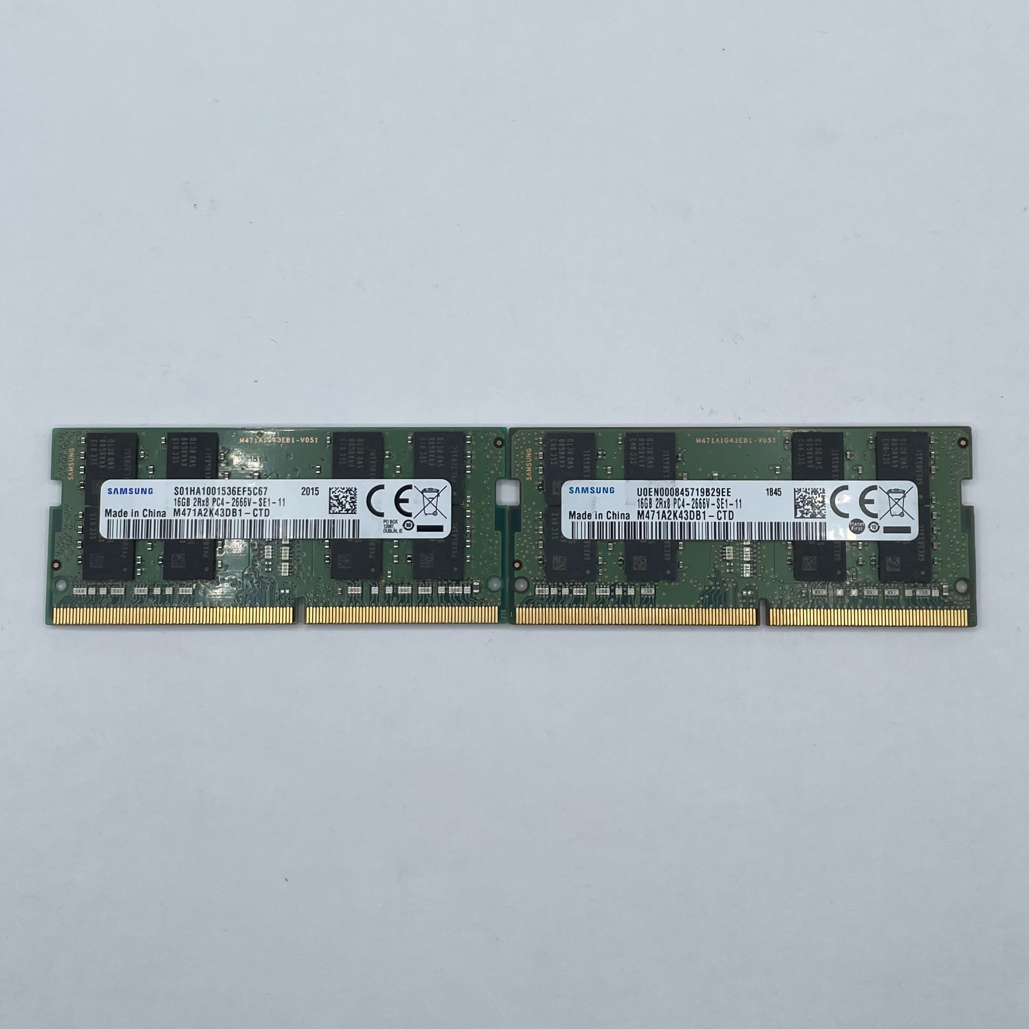 Samsung 32GB Kit 2x16GB DDR4 2666MHz PC4-21300 SODIMM RAM M471A2K43DB1-CTD