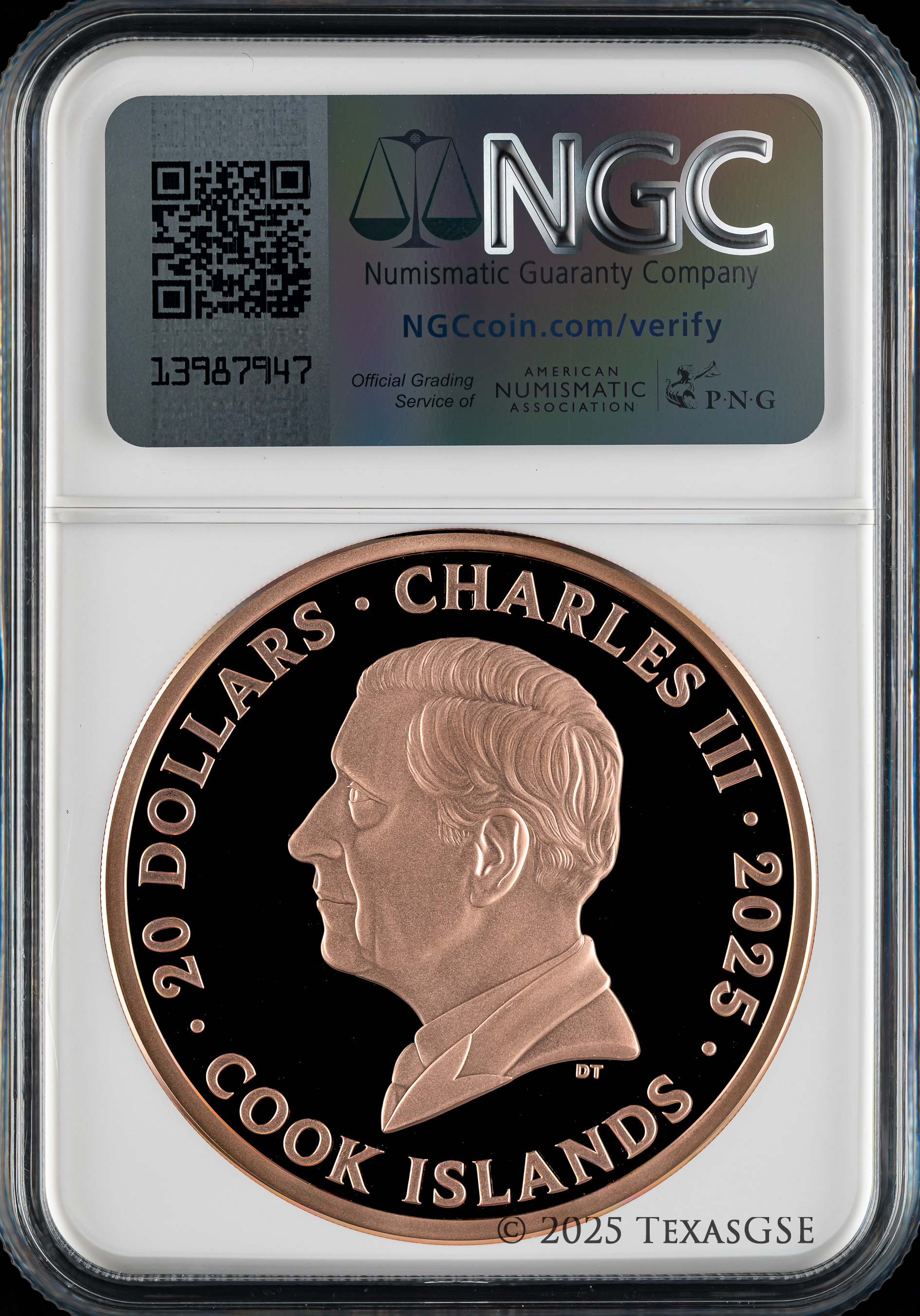 2025 Cook Islands $20 3oz Silver Dunescape Red Gold Colored NGC 