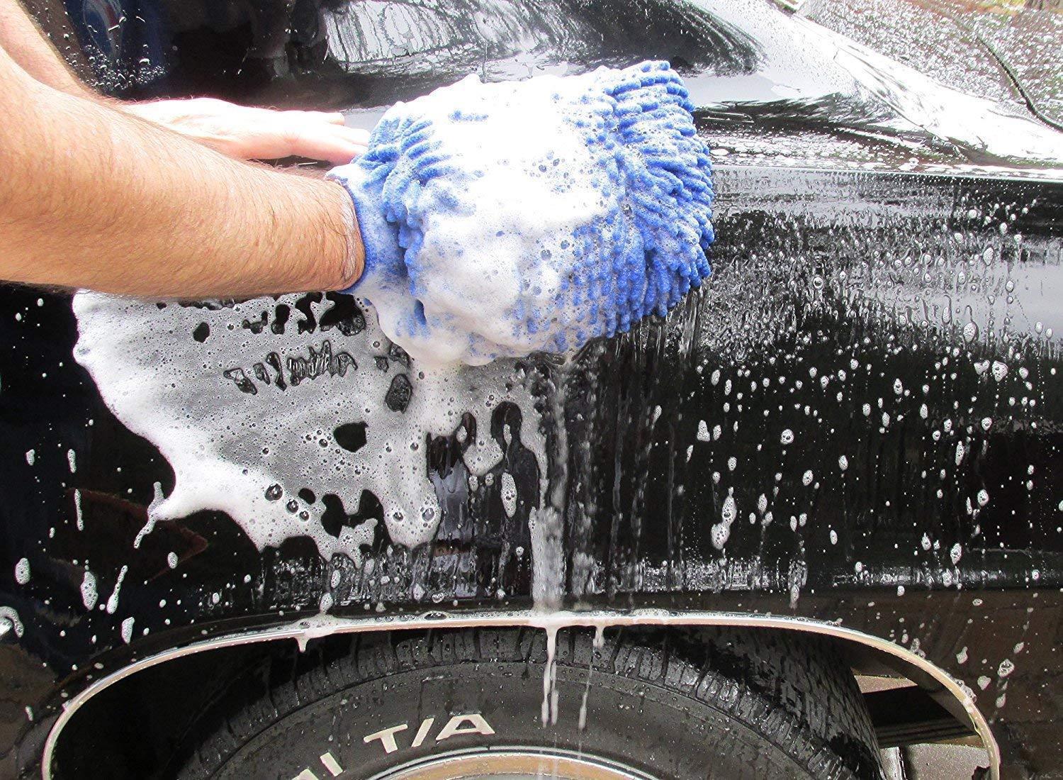 Ultimate Car Wash Mitt 2 Pack Premium Chenille Microfiber Wash Mitt
