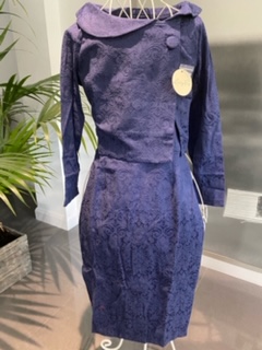 Vestido Lindy Bop Ópalo Damasco Estilo Azul Marino Estilo Vintage - Imagen 6 de 12