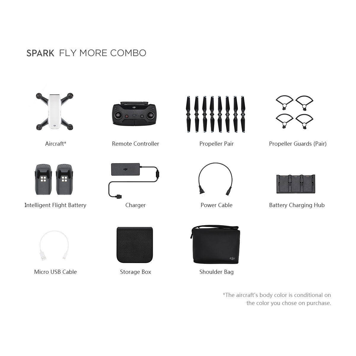 DJI Spark Fly More Combo Alpine White Quadcopter Drone 12MP DJI Spark Fly More Combo Alpine White Quadcopter Drone 12MP