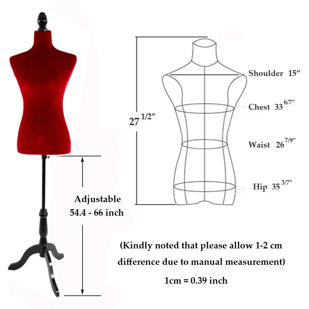 Winado Female Mannequin Torso Clothing Dress Form Display Sewing