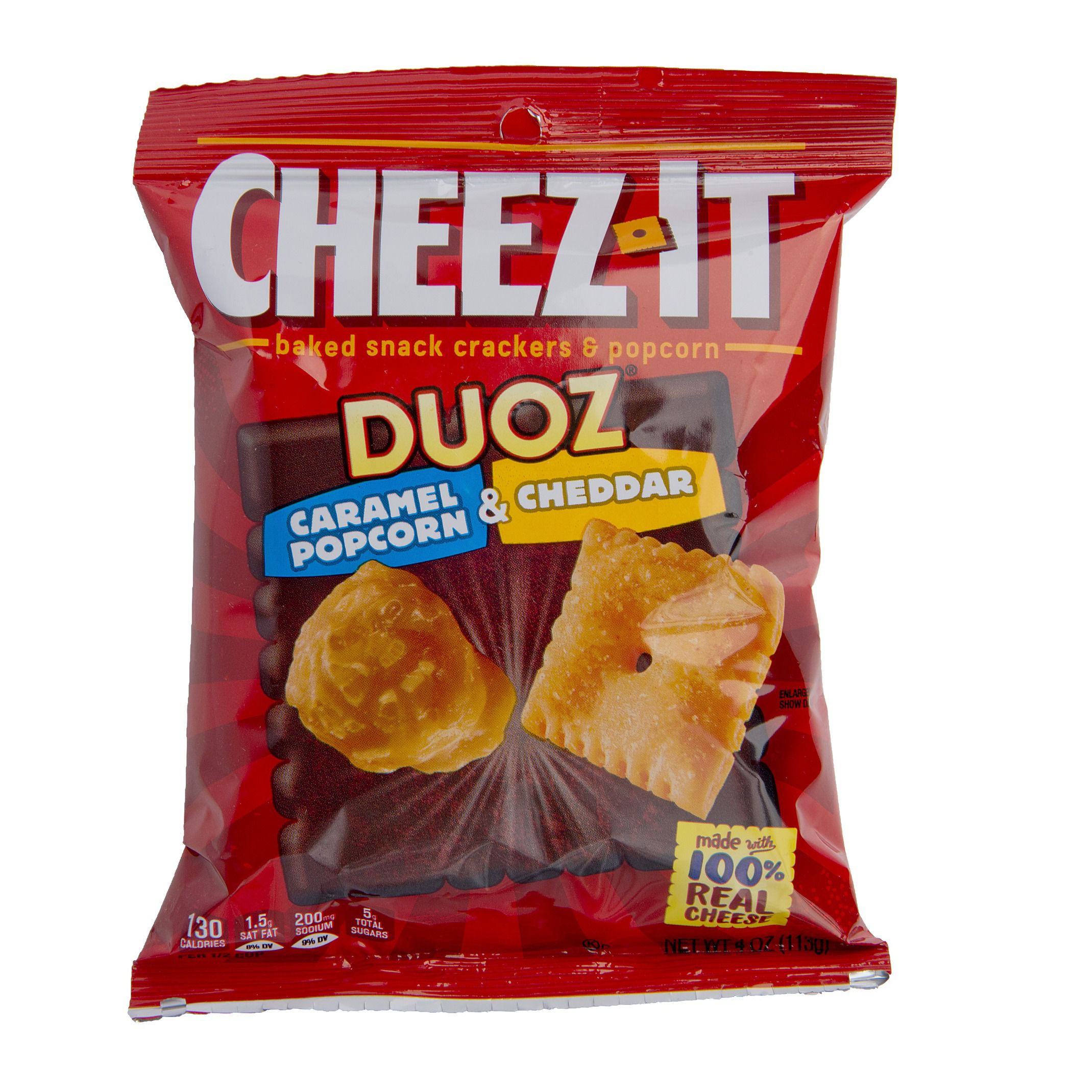 Sunshine Cheez It Crackers Duoz Caramel Popcorn & Cheddar 4oz (PACK Of