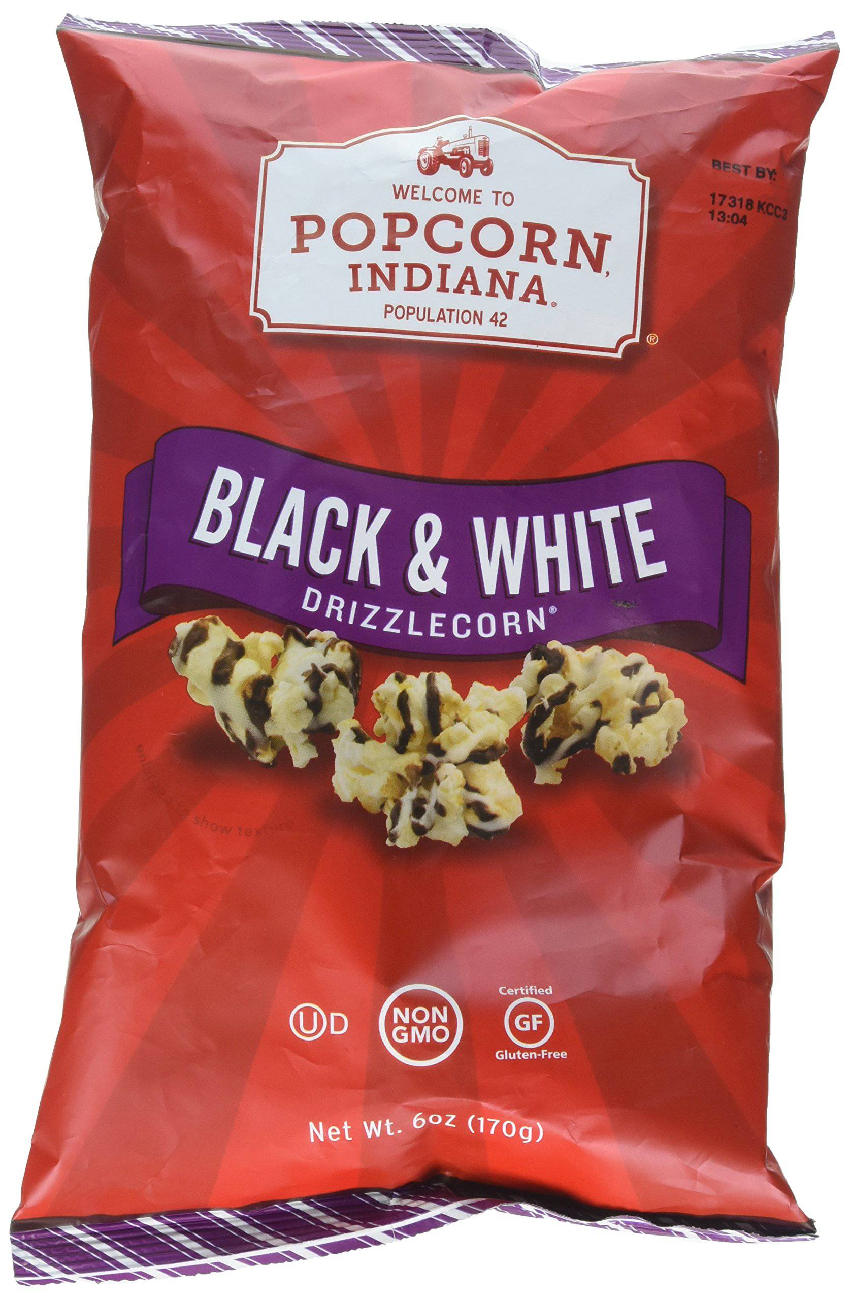 Popcorn Indiana Black And White Chocolate Drizzle Popcorn Snack 6oz