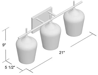 Modern Farmhouse 3-Light Industrial Bathroom Vanity Light, Bath Bar with Clear - Picture 10 of 31