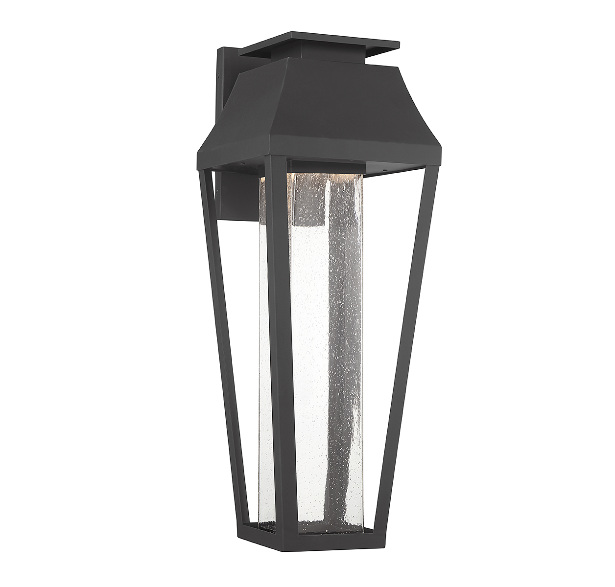 Matte Black LED Outdoor Wall Lantern from the Brookline Collection
