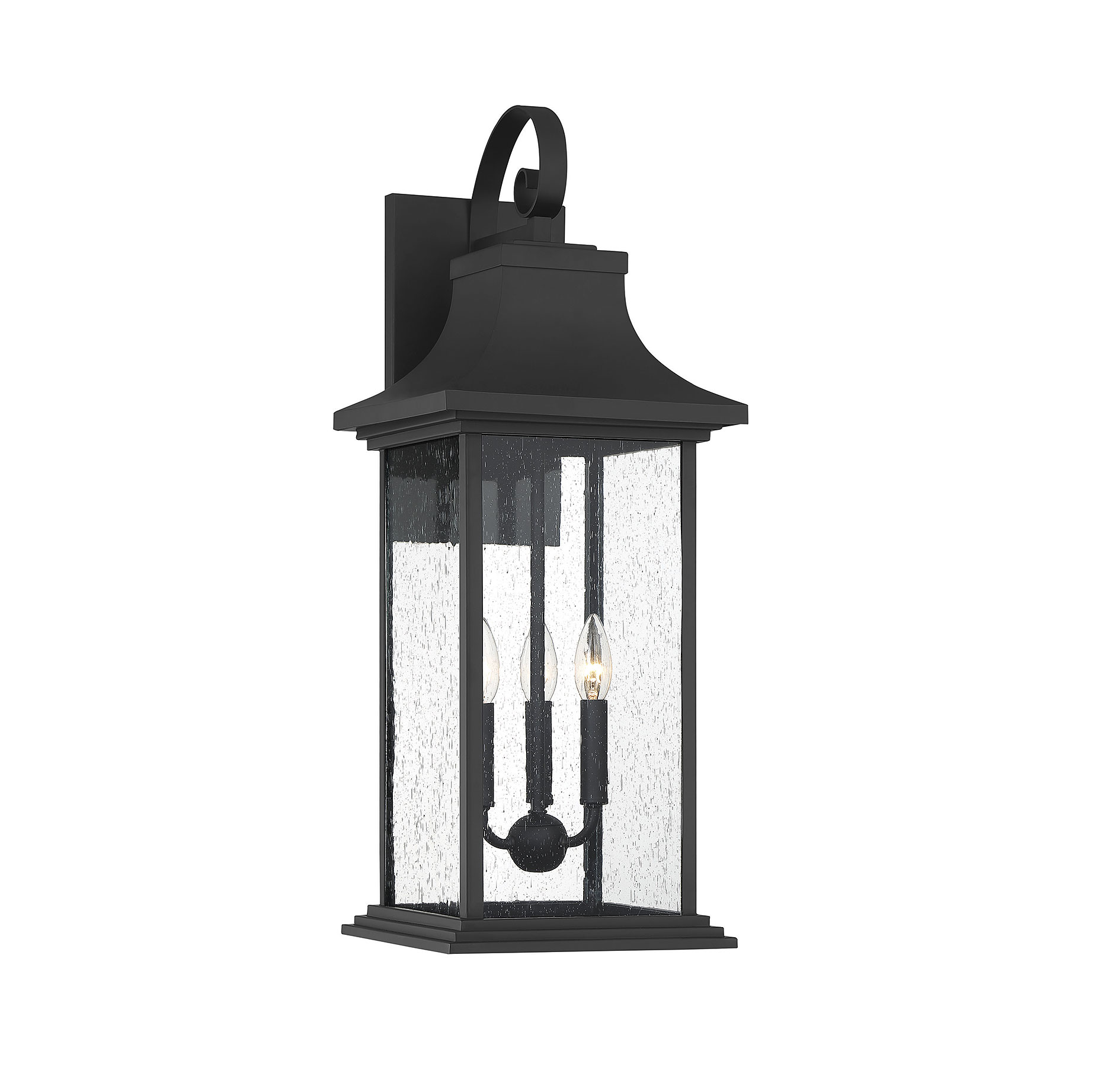 Photos - Chandelier / Lamp SAVOY House  House Hancock 3-Light Outdoor Wall Lantern in Matte Black - 5-452-BK 5-452-BK 