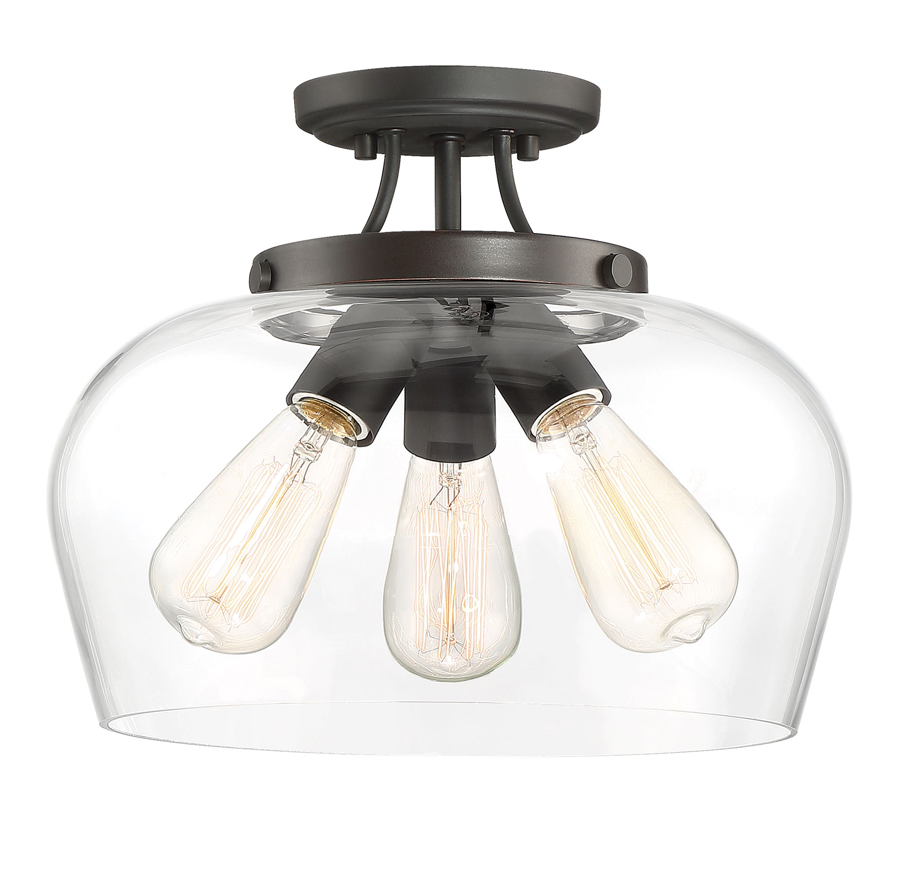Savoy House Octave 3-Light Semi-Flush with Clear Glass (13" W x 11" H) - Picture 9 of 23