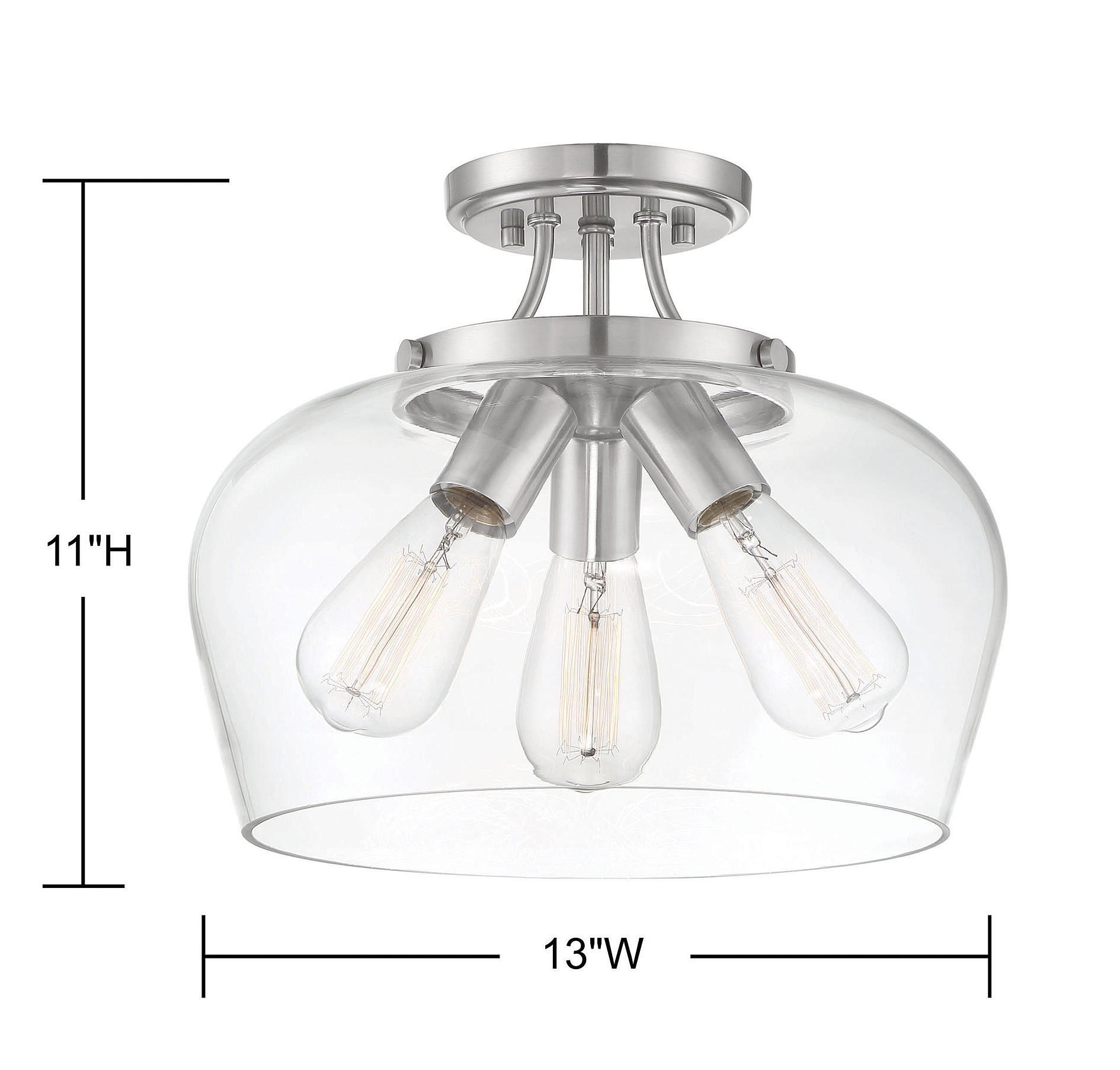 Savoy House Octave 3-Light Semi-Flush with Clear Glass (13" W x 11" H) - Picture 23 of 23