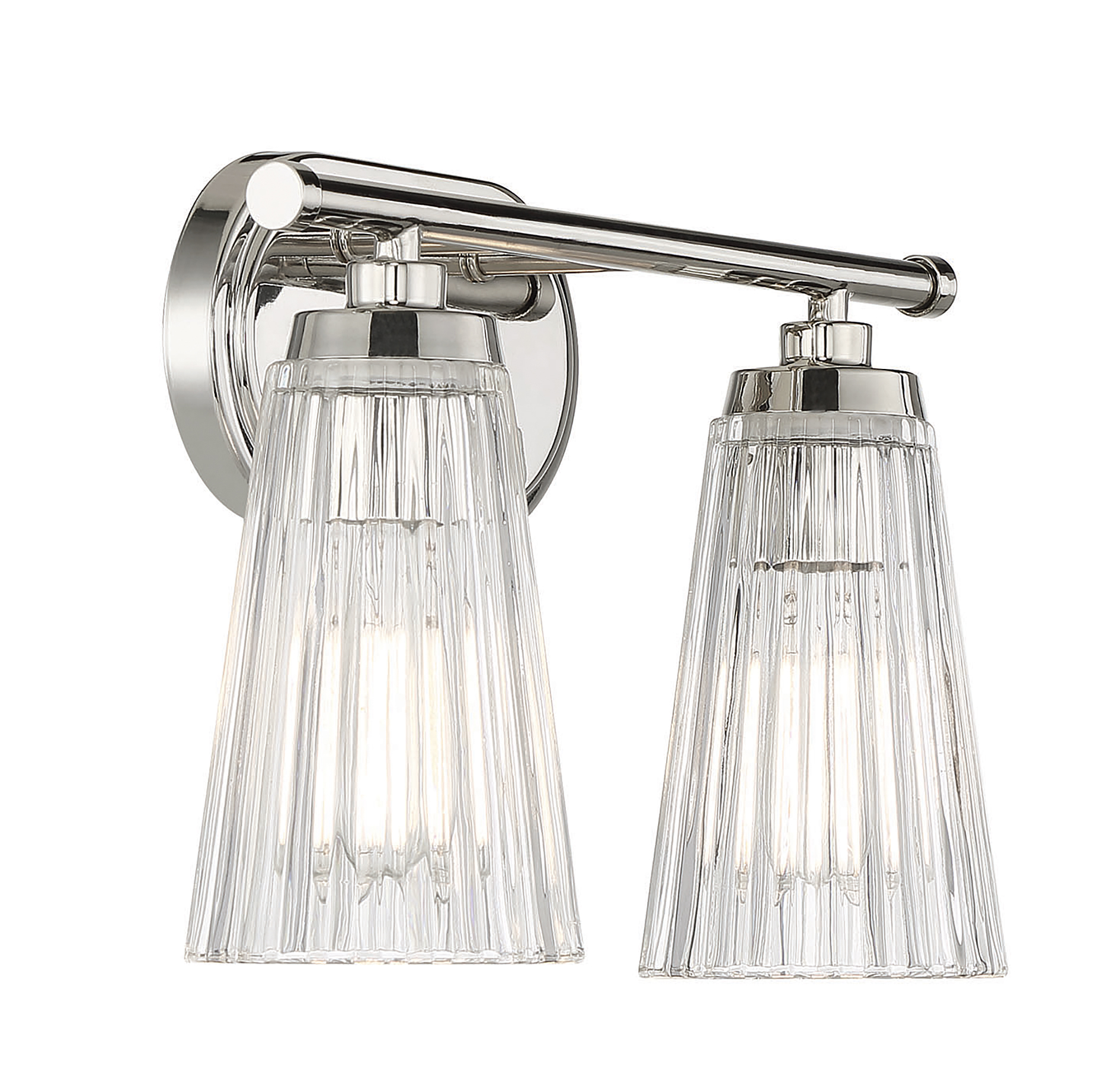 Savoy House Chantilly 2-Light Bathroom Vanity Light with Clear Fluted Glass - Picture 11 of 12