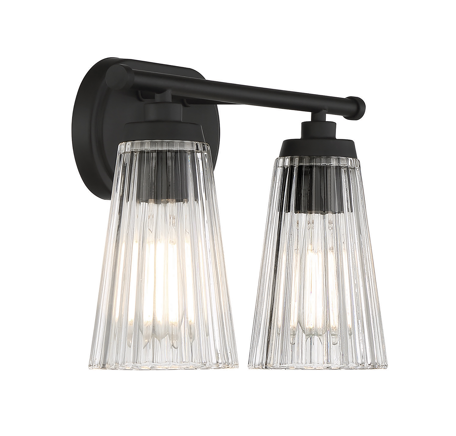 Savoy House Chantilly 2-Light Bathroom Vanity Light with Clear Fluted Glass - Picture 6 of 12