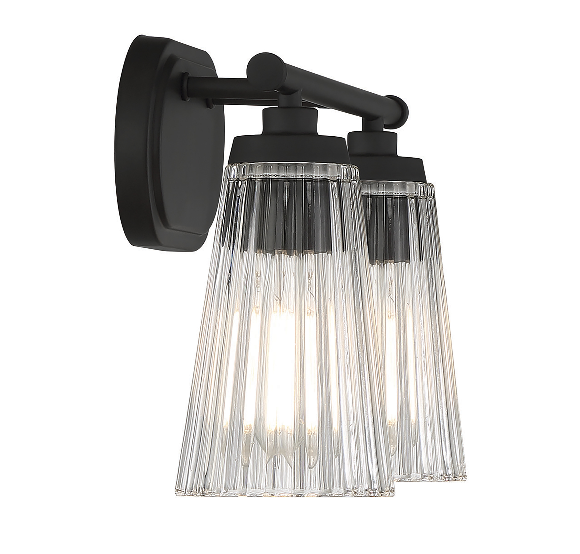 Savoy House Chantilly 2-Light Bathroom Vanity Light with Clear Fluted Glass - Picture 7 of 12
