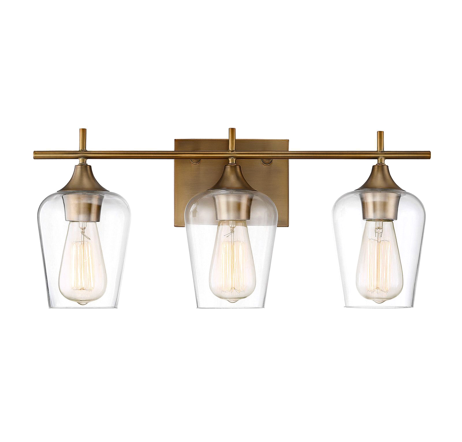 Modern Farmhouse 3-Light Industrial Bathroom Vanity Light, Bath Bar with Clear - Picture 12 of 31