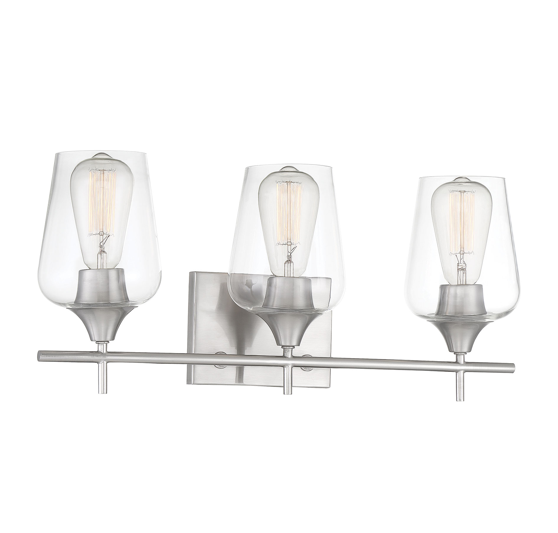 Modern Farmhouse 3-Light Industrial Bathroom Vanity Light, Bath Bar with Clear - Picture 28 of 31