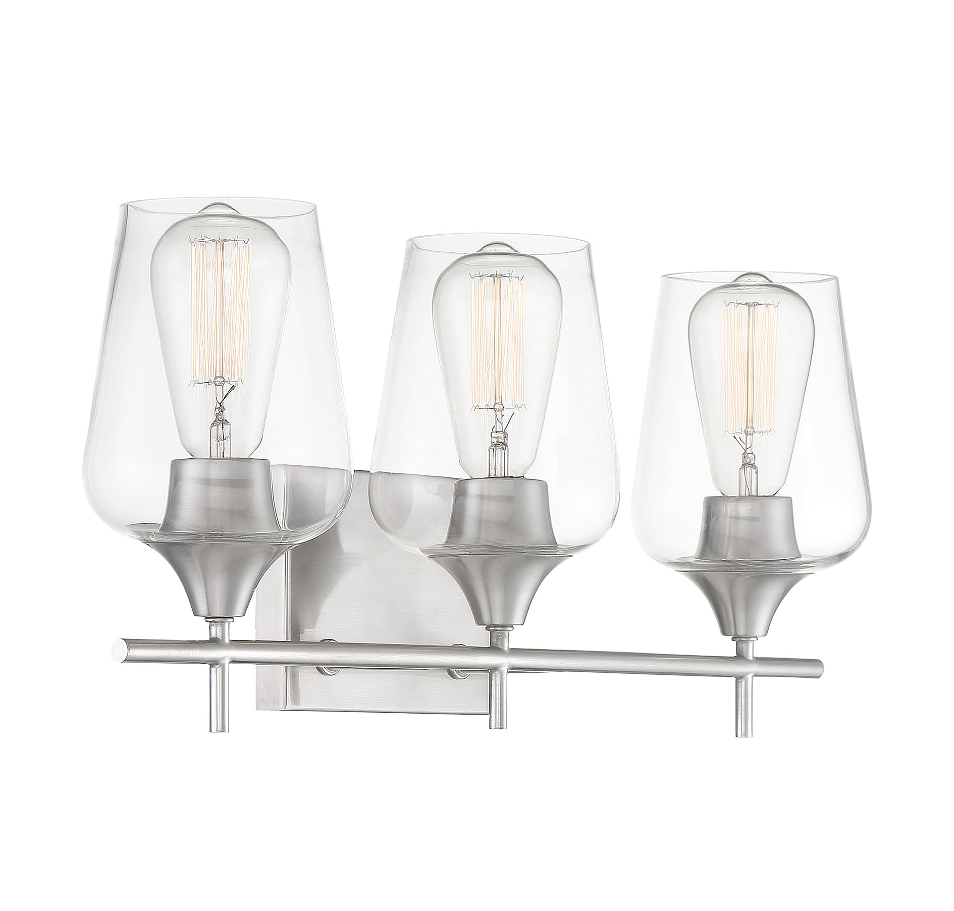 Modern Farmhouse 3-Light Industrial Bathroom Vanity Light, Bath Bar with Clear - Picture 29 of 31