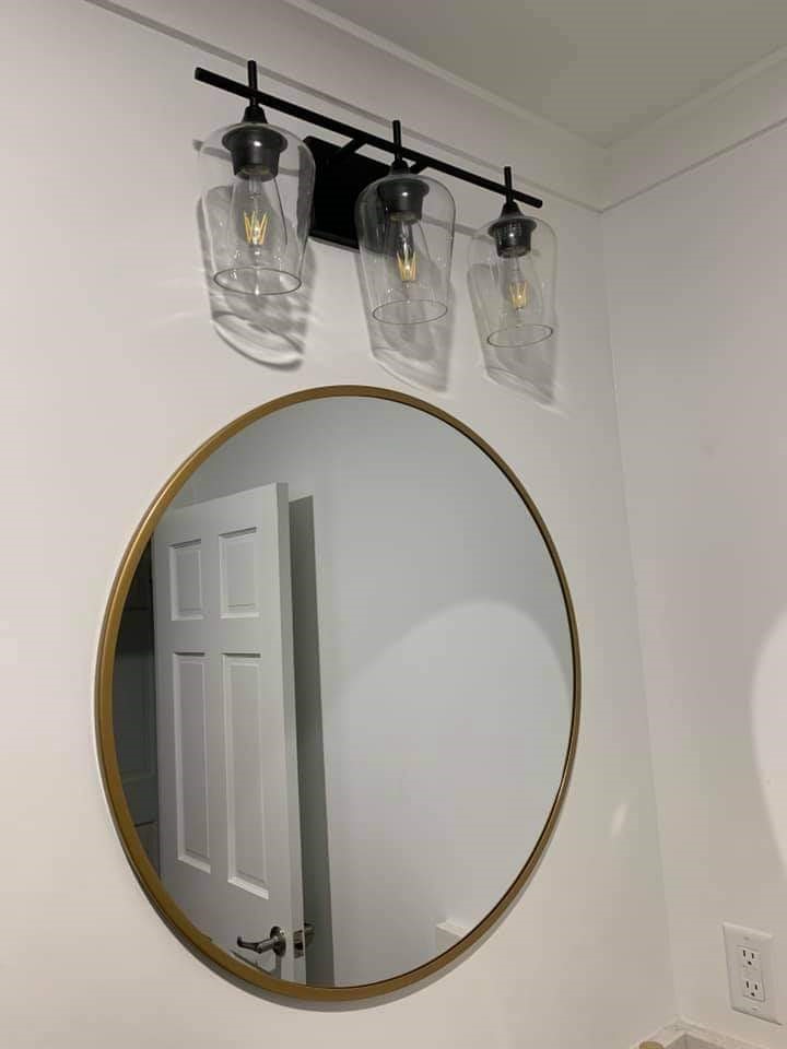 Modern Farmhouse 3-Light Industrial Bathroom Vanity Light, Bath Bar with Clear - Picture 9 of 31