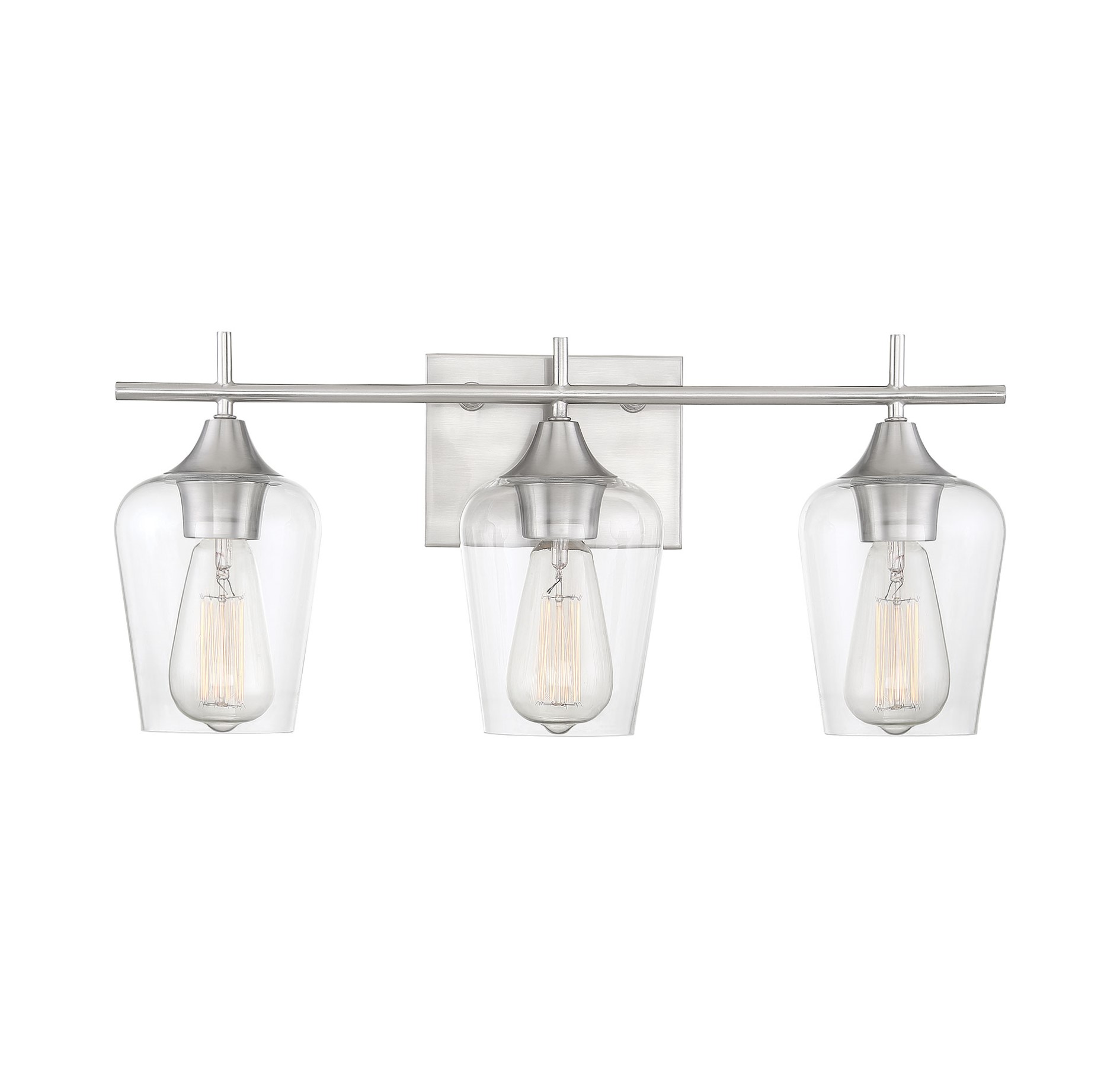 Modern Farmhouse 3-Light Industrial Bathroom Vanity Light, Bath Bar with Clear - Picture 27 of 31