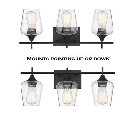 Modern Farmhouse 3-Light Industrial Bathroom Vanity Light, Bath Bar with Clear - Picture 8 of 31