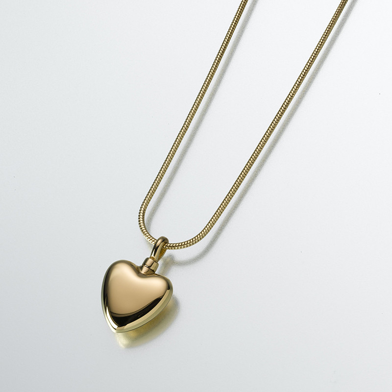 Image of Small Gold Heart Cremation Pendant, Jewelry Yellow