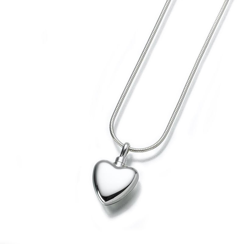 Image of Small Silver Heart Cremation Pendant, Jewelry Gray