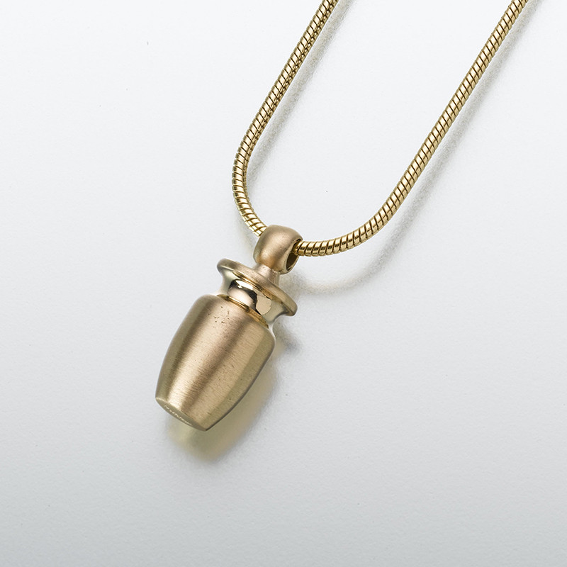 Image of 14K Yellow Gold Cremation Urn Pendant, Jewelry, Urns for Ashes