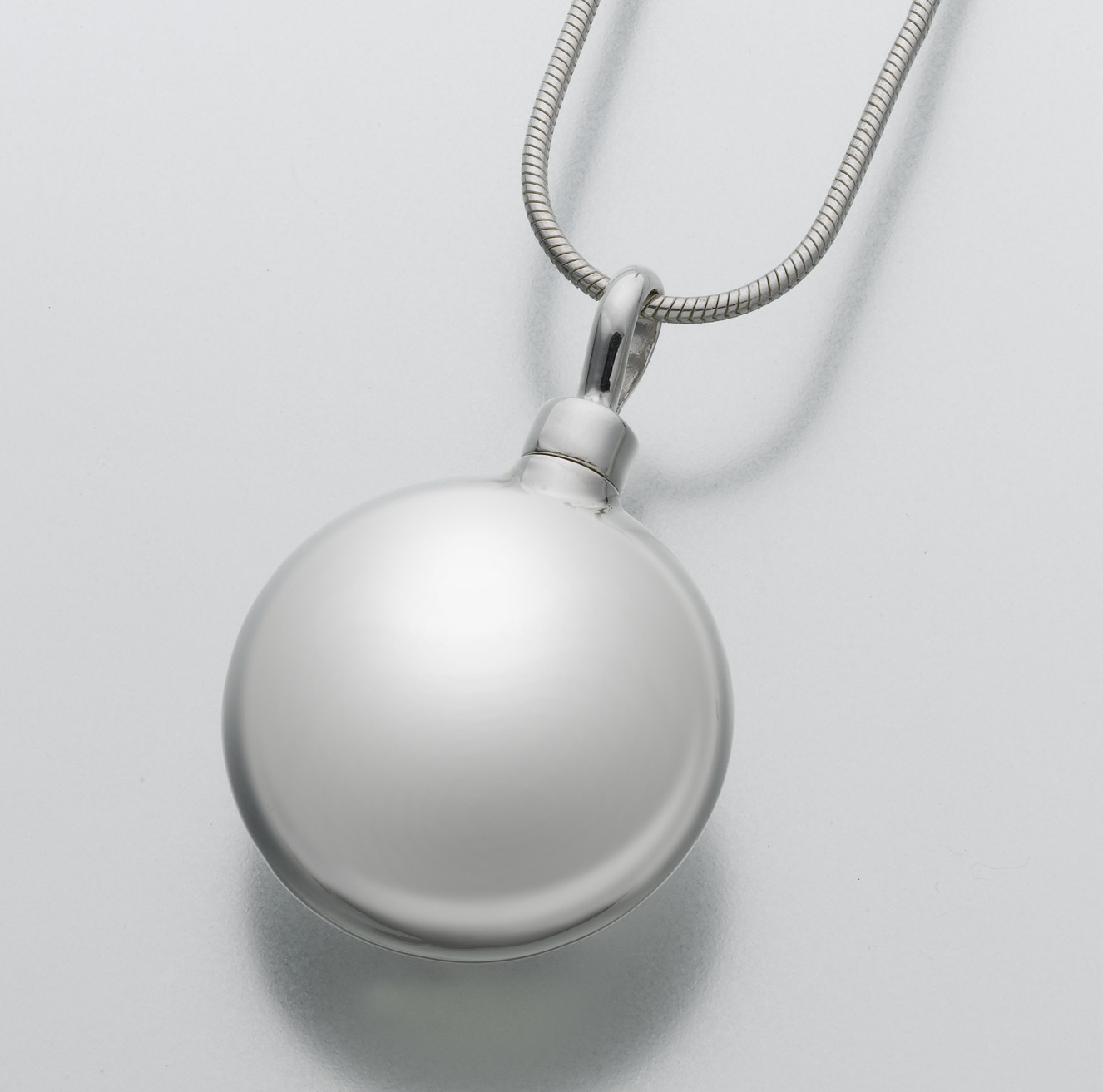 Image of Round Sterling Silver Ash Necklace Gray
