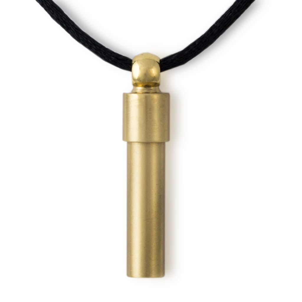 Image of Brass Cylinder Cremation Pendant, Jewelry