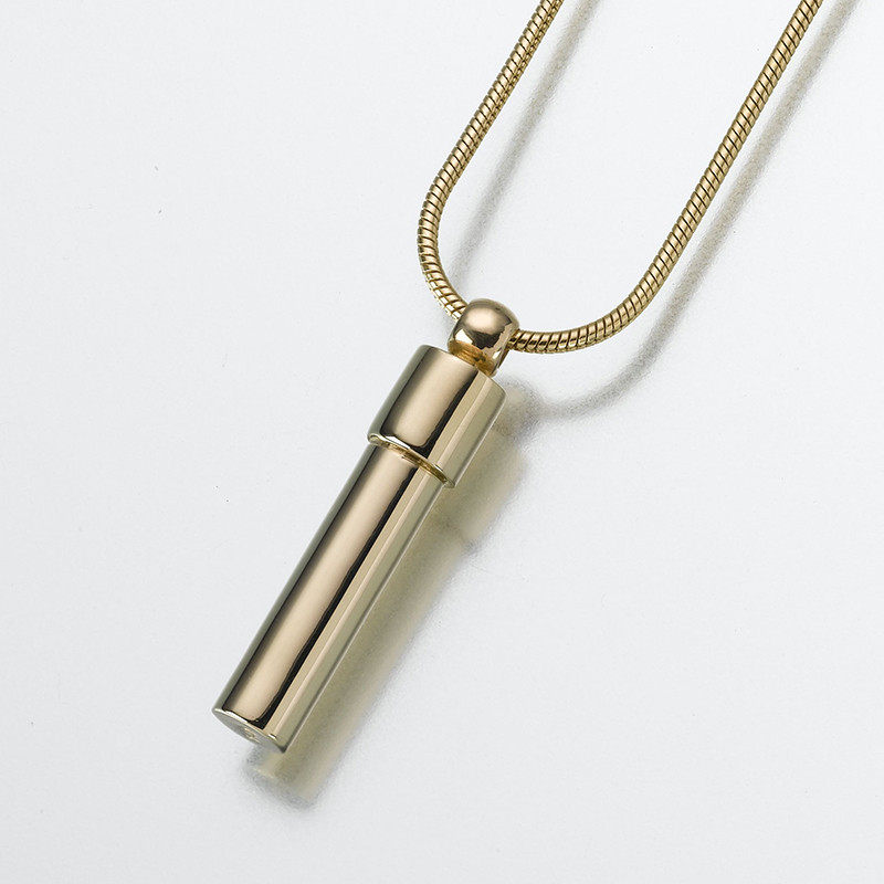 Image of 14K Yellow Gold Cylinder Pendant, Jewelry