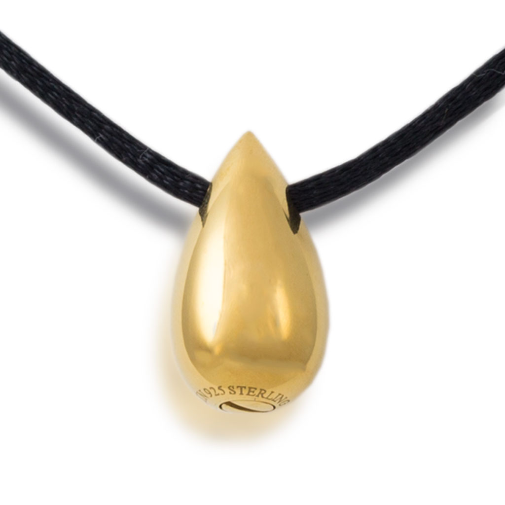 Image of Golden Teardrop Urn Necklace Yellow