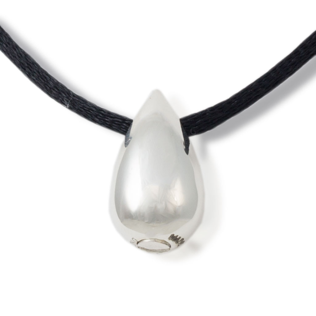 Image of Silver Teardrop Urn Necklace Gray
