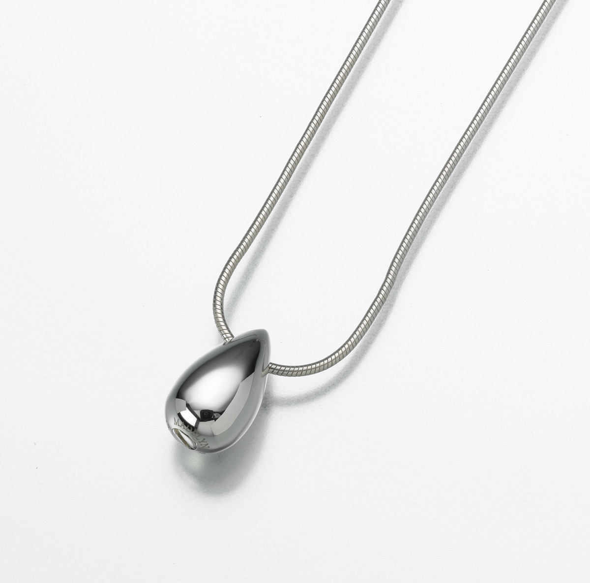 Image of 14K White Gold Teardrop Urn Necklace Yellow