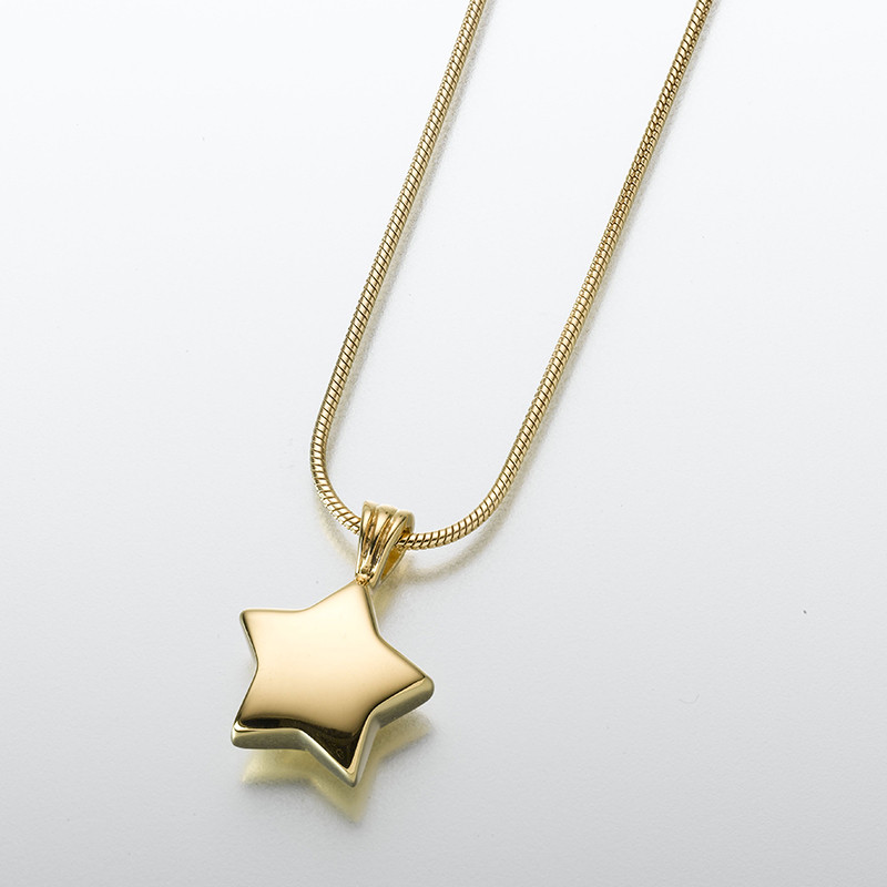 Image of Gold Star Cremation Pendant, Jewelry Yellow
