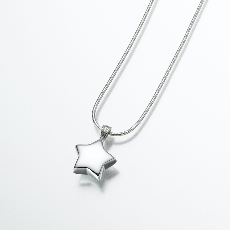 Image of Silver Star Cremation Pendant, Jewelry Gray