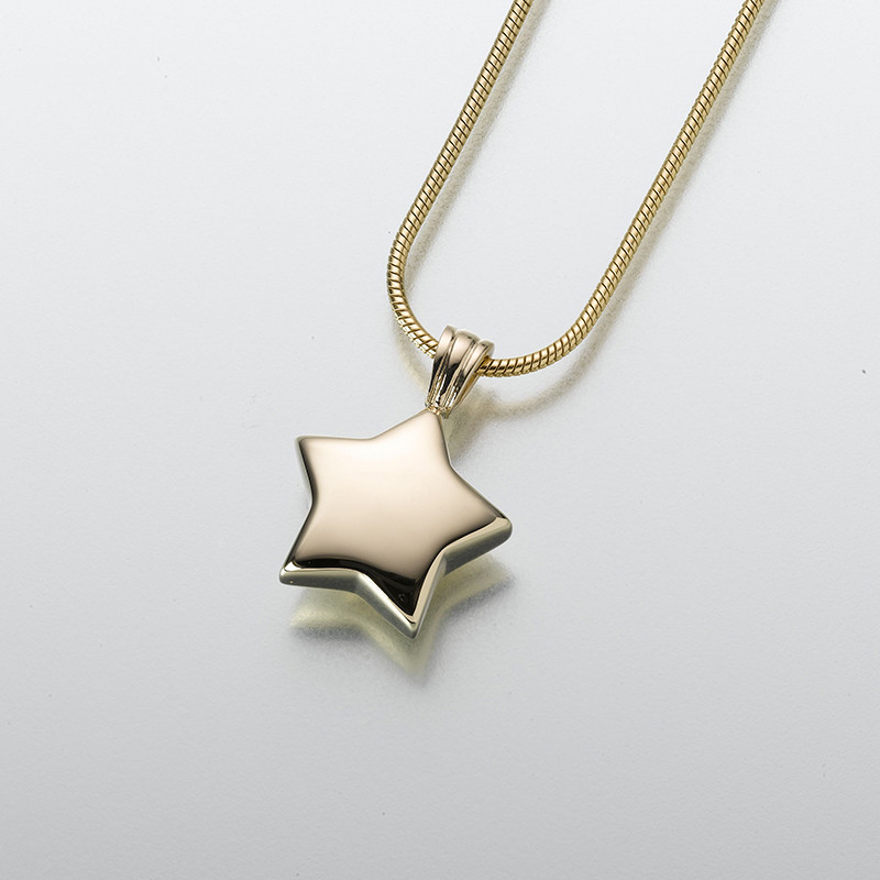 Image of Wishing Star Cremation Pendant - 14K Gold, Jewelry Yellow