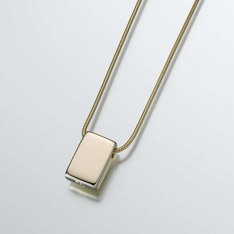 Image of Gold Rectangle Slide Cremation Pendant, Jewelry Yellow