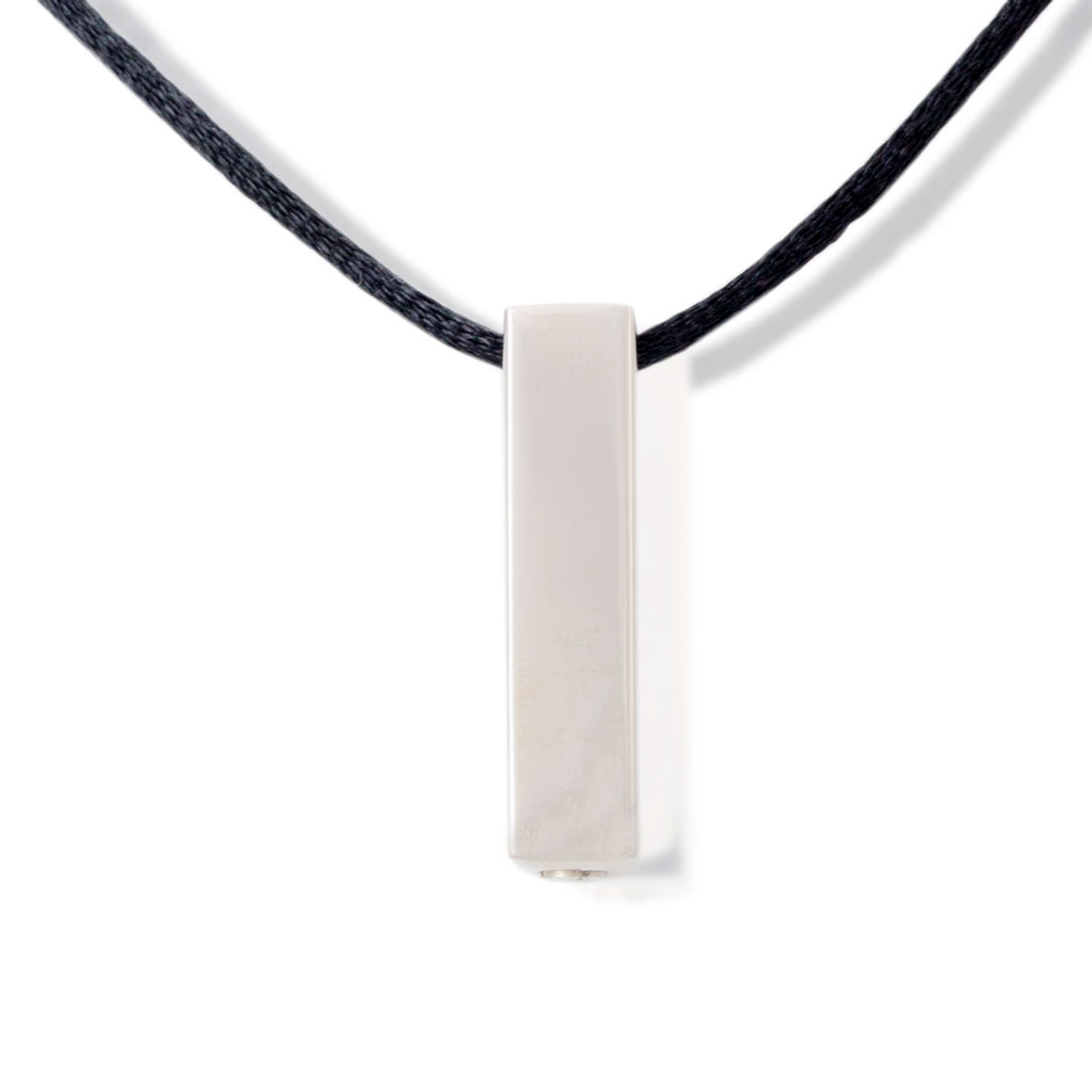 Image of Titanium Rectangle Cremation Pendant, Jewelry Silver