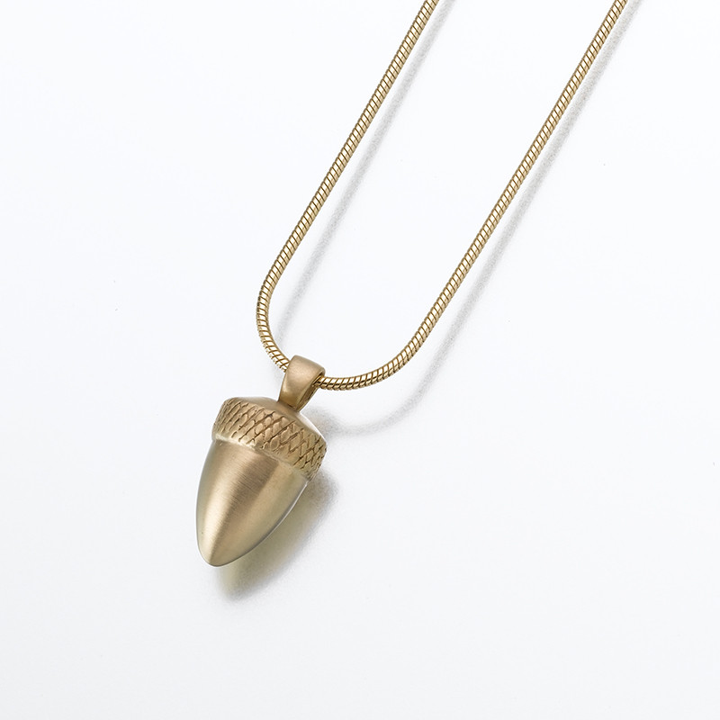 Image of Gold Acorn Cremation Pendant, Jewelry Yellow