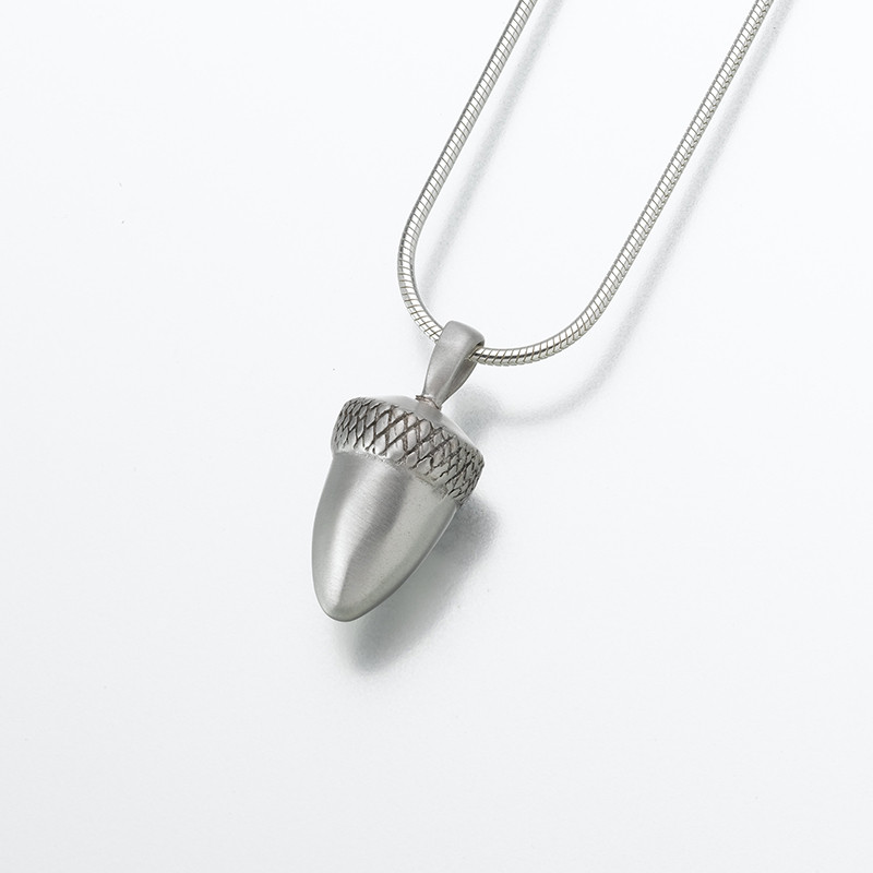 Image of Silver Acorn Cremation Pendant, Jewelry Yellow