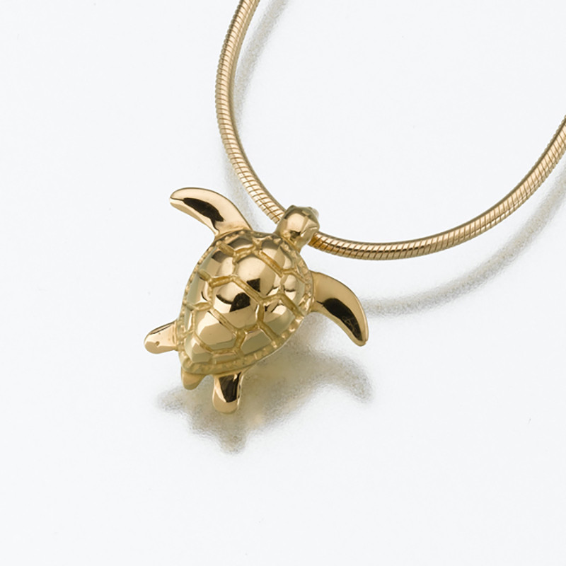 Image of Gold Vermeil Sea Turtle Pendant, Jewelry Yellow