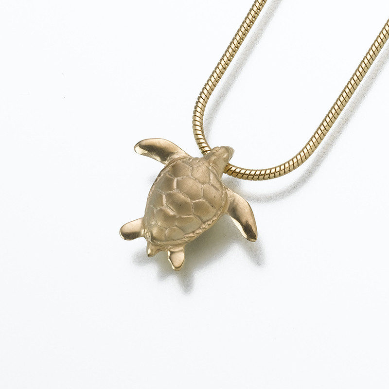Image of 14K Gold Sea Turtle Pendant, Jewelry Yellow