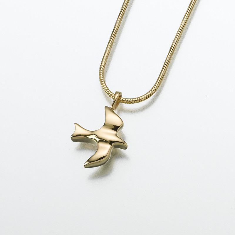 Image of 14K Gold Dove Memorial Jewelry Yellow